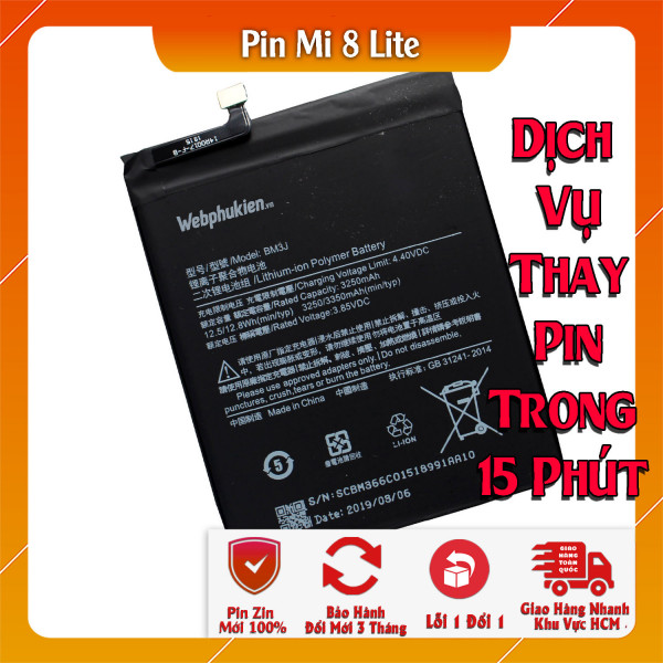 Pin Webphukien cho Xiaomi Mi 8 Lite, Mi8 Lite Việt Nam BM3J  - 3350mAh 